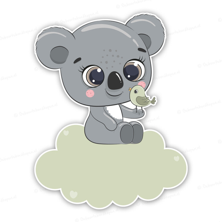 Geboortebord tuin | baby koala | mintgroen