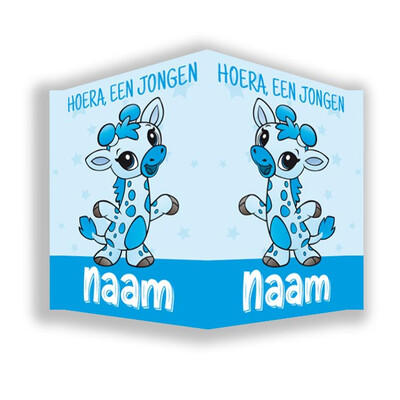 Geboorte raambord baby giraffe blauw